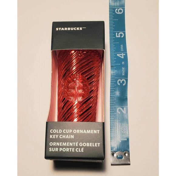 Starbucks Ornament Ornament Keychain Christmas 2024 Cold Cup Red Swirl - Picture 3 of 4